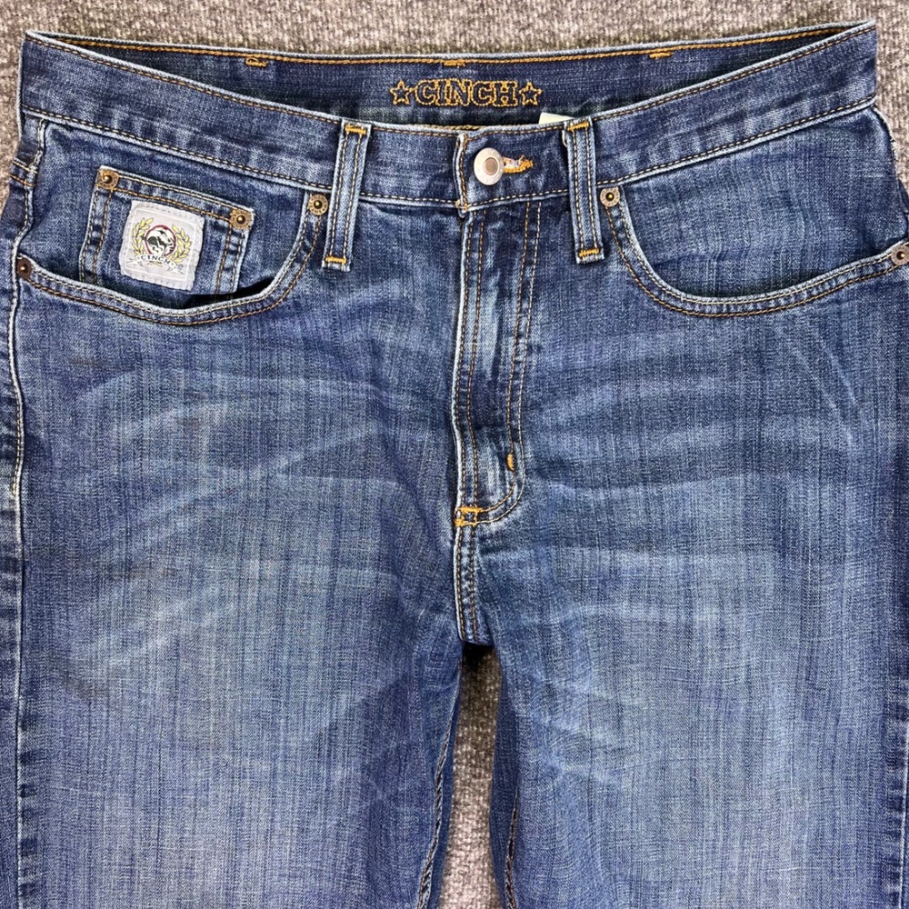 Cinch Jeans Men 32x31 Blue Straight Casual Western Cowboy Stretch Denim Rodeo - Picture 9 of 15